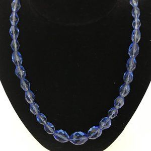 Royal Blue Crystal Necklace Vintage
